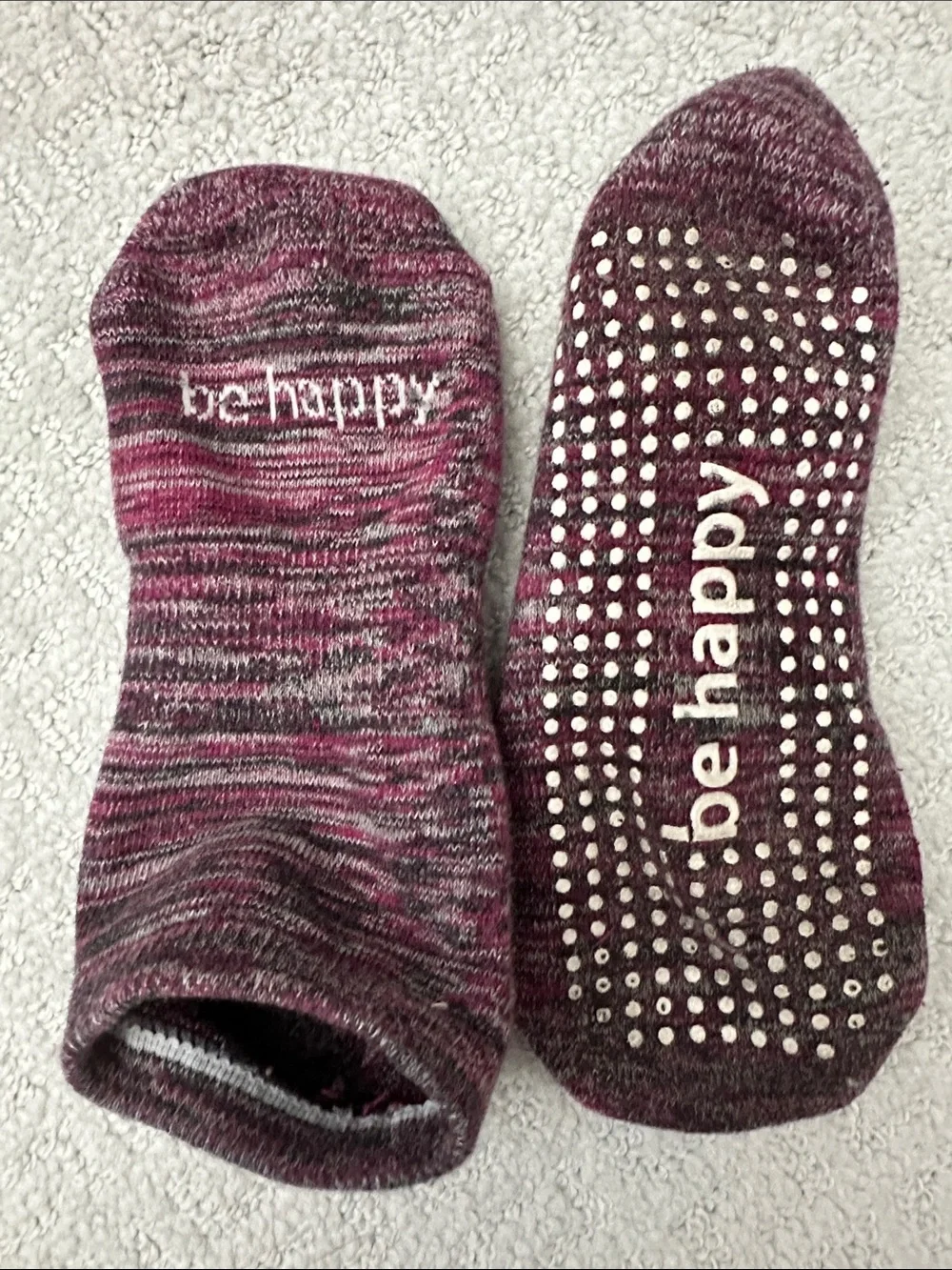 toesox Maroon Heather Non-Slip Low-Cut Socks Pilates and Barre
